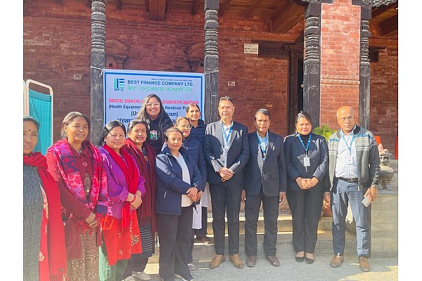 Handing over essential health equipment and medical materials to Siddhipur Health Post, Lalitpur, as part of our CSR commitment to community healthcare — Lagankhel Branch.